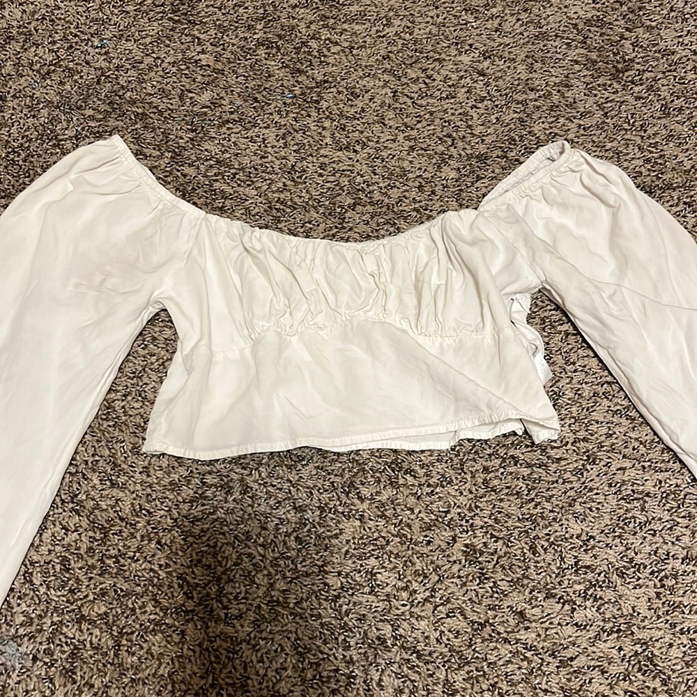 White Cropped Long Sleeve